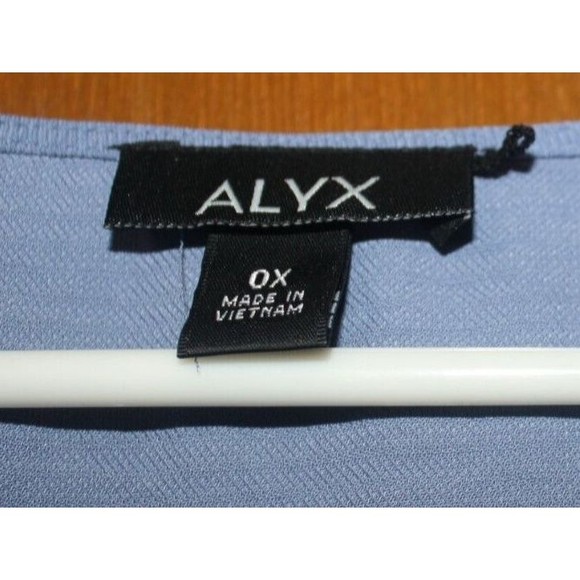 ALYX Women's Flutter Sleeve Overlay Blue Tie Front Blouse Plus Size 0X NWT $54 - Picture 6 of 8